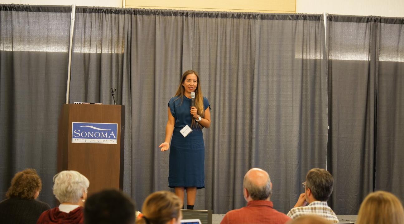 Katia Canepa Vega at Sonoma State CSU Maker Convening 