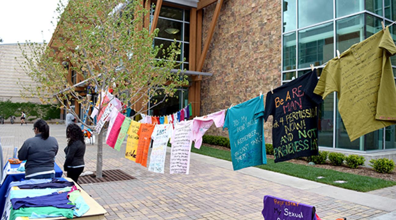 clothesline with t-shirts