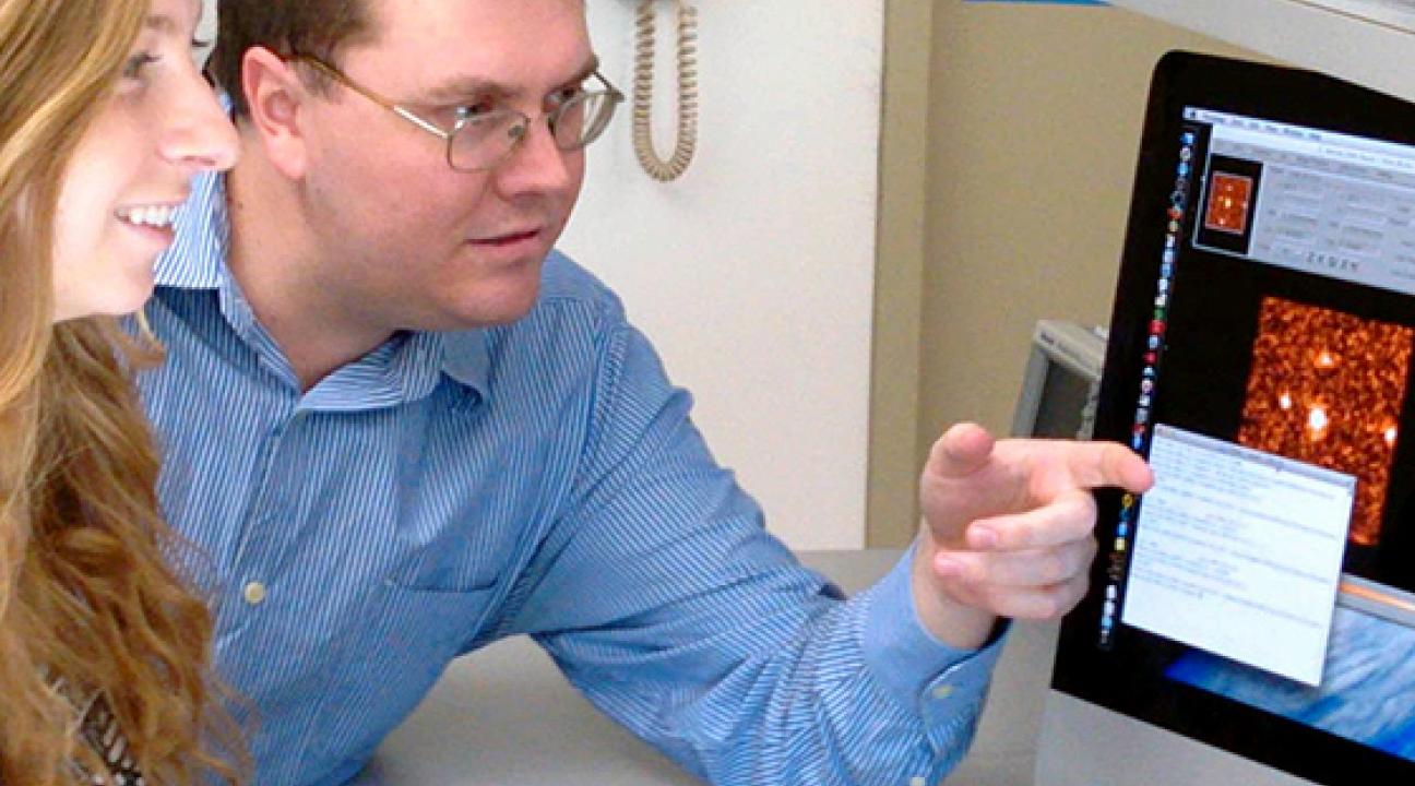 professor targett with a student