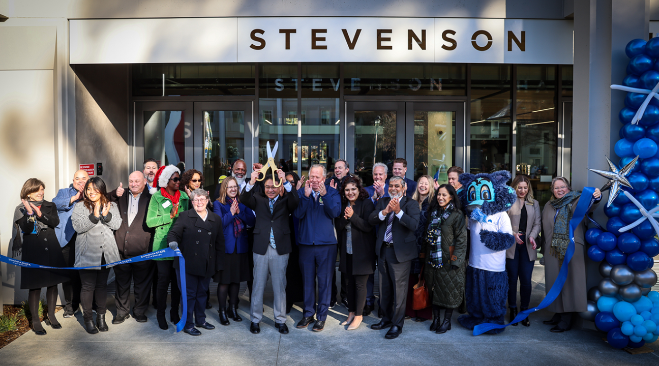 Stevenson Hall ribbon cutting