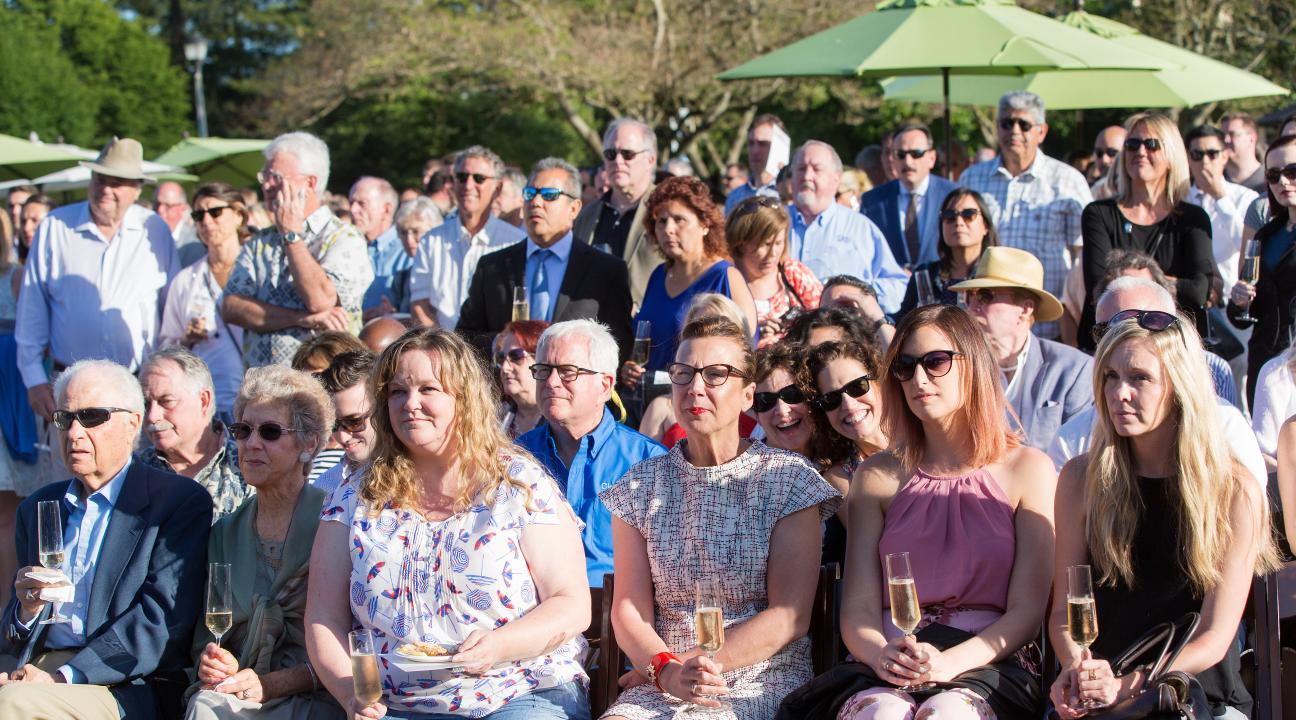 Crowd looks on during ribbon-cutting of WSLC on May 29.