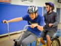Riders learn to ride bikes with custom made bicycles