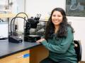 Jessica Saavedra in a STEM lab at Sonoma State.