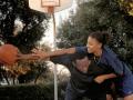 Still from Gina Prince-Bythewood's film "Love & Basketball" (2000). a couple playing basketball.