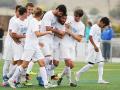 men's soccer team celebrates victory