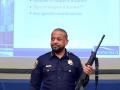 police chief shows automatic weapon