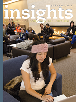 Cover of insights, spring 2014.  The magazine of Sonoma State University.  