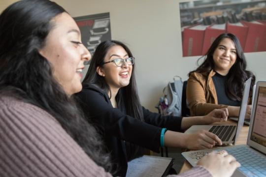 Research students in class