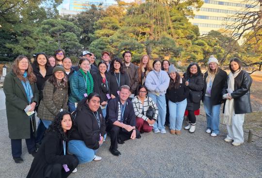 Group at Tokyo's Hamarikyu Gardens 