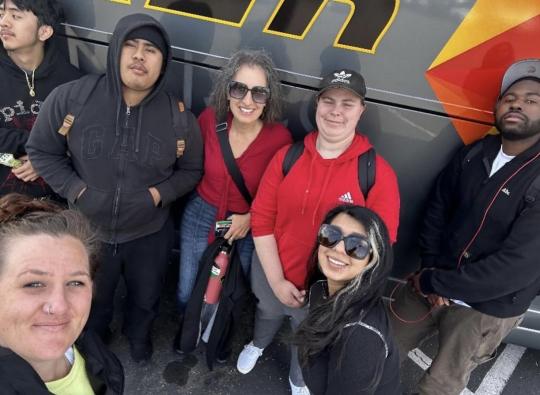 Sara McEvoy, lower left, with College of Marin Rising Scholars 