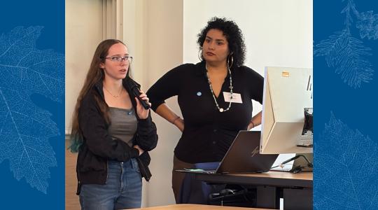 SSU student Lia Anselmino (left) speaks during November 2025 atrocity and genocide prevention simulation.