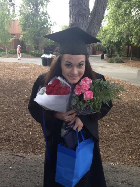 Gina Villeggiante at her 2013 commencement, Sonoma State University