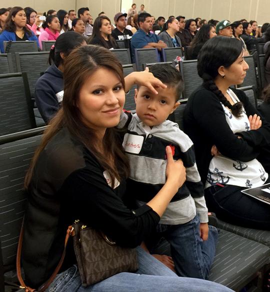 a mother with her child in an avance meeting at ssu 