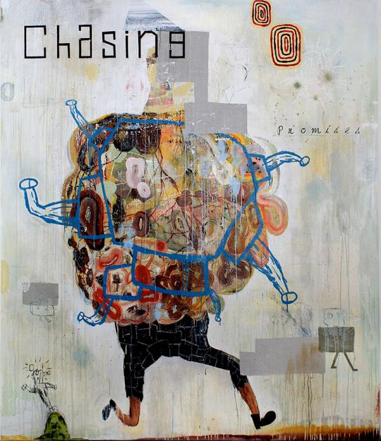 "Chasing Promises" painting by John Yoyogi Fortes 