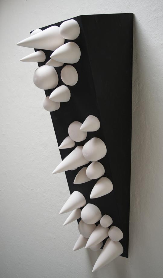 Commotion, 2016 by Carley Herrera. Porcelain on panel