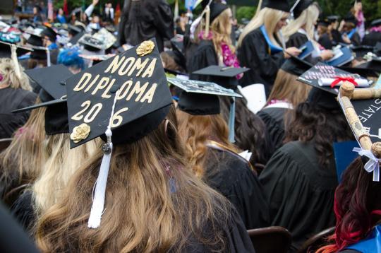 grad cap reading "Noma Diploma"