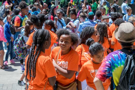 Young children excited to be on campus