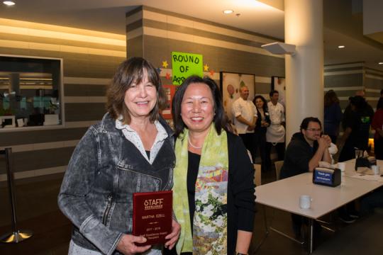 Martha Ezell with President Judy K. Sakaki