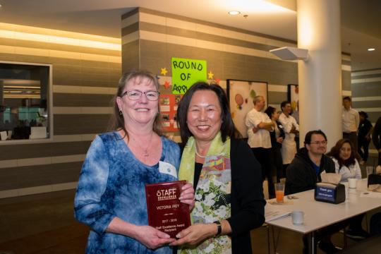 Victoria "Vicki" Irey with President Judy K. Sakaki