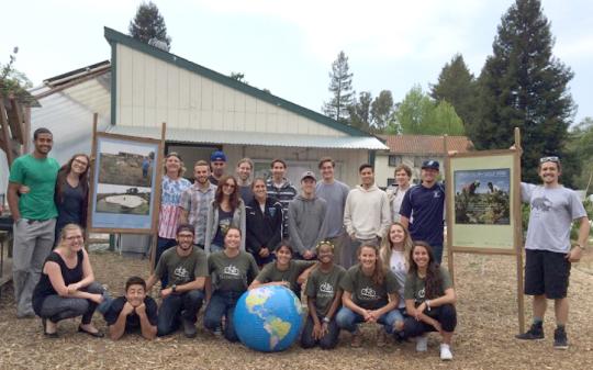 group of students participating in earth day