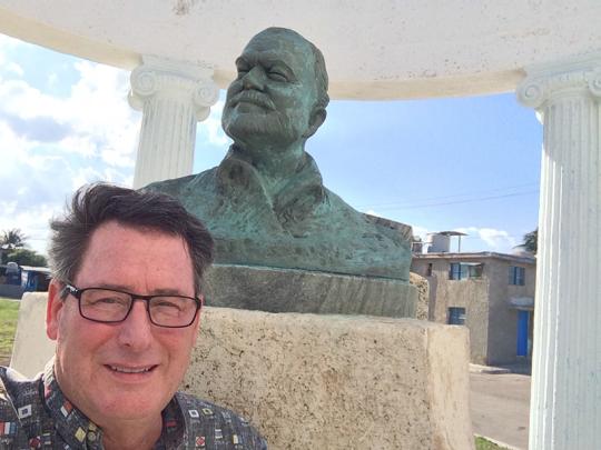 Matt James with Hemmingway bust