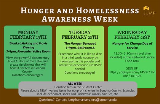 Hunger and Homelessness Awareness Week flyer 