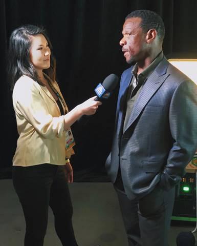 Josephine Lin with Rickey Henderson