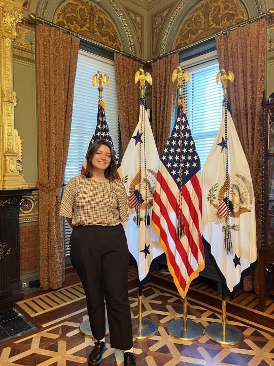 Jessica Valdez representing Sonoma State at The White House