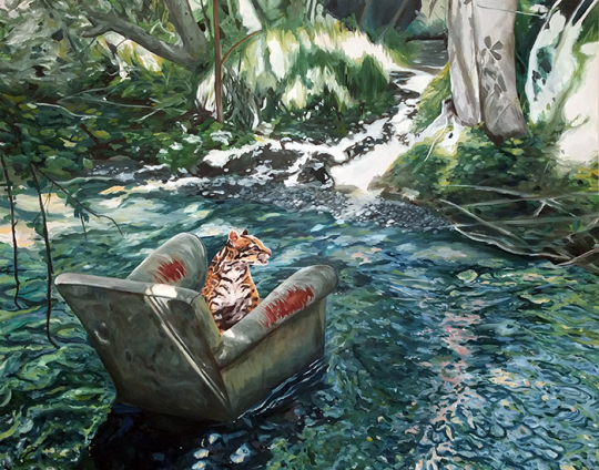 Mindy Kral, Ocelot, 2017, oil on panel