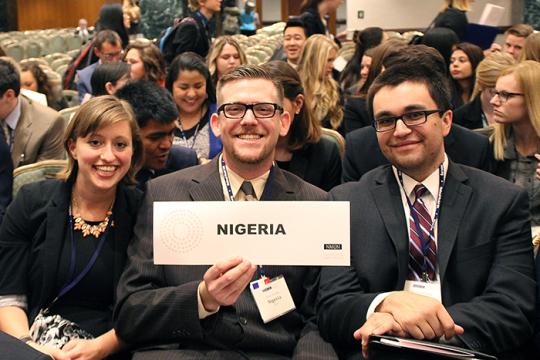 model un students posing for photo