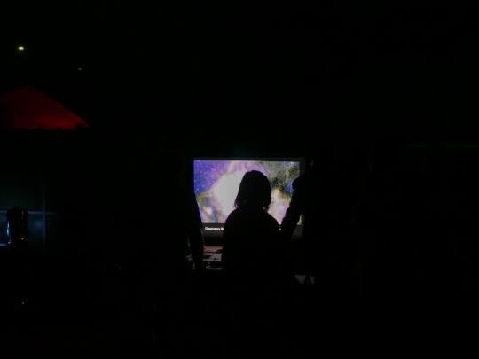 viewing computer screen in observatory
