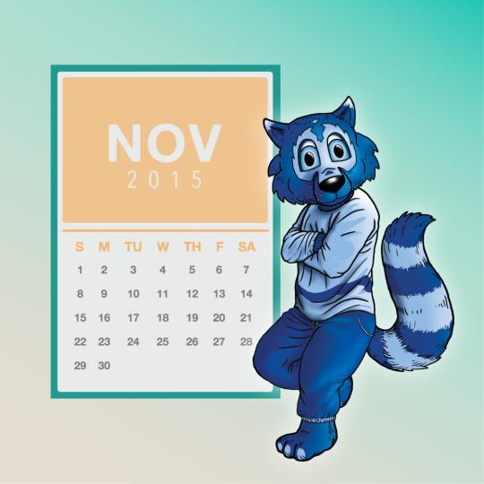 illustration of lobo with calendar