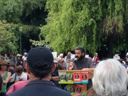 carlos soto speaking at march for science rally