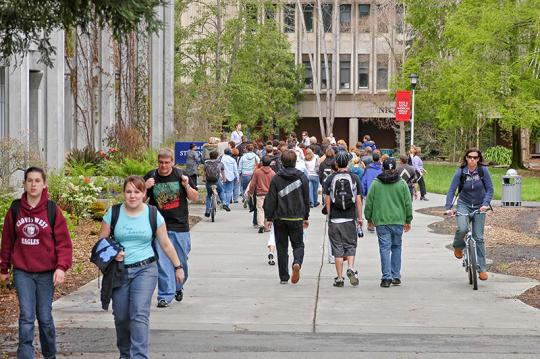 students walking on the ssu campus