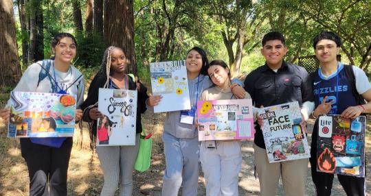 Students with posters
