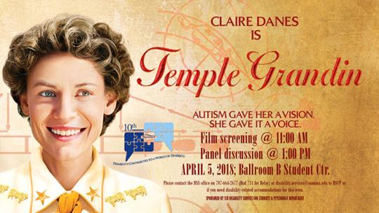 A screening of "Temple Grandin" will be held on April 5