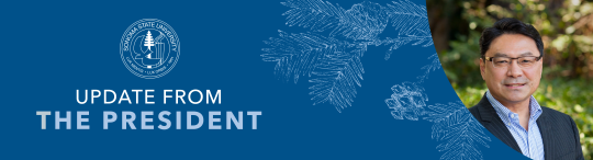 President's Update Banner featuring a portrait of Interim President Mike Lee