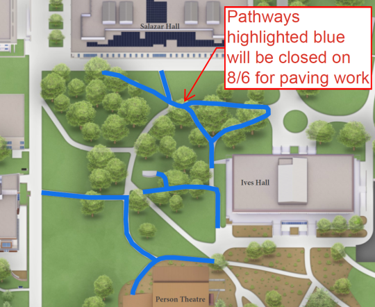 Boundary of Pedestrian Pathway Work for Wednesday, August 6