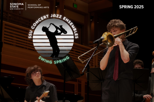 The event flyer for the Spring 2025 SSU Concert Jazz Ensemble