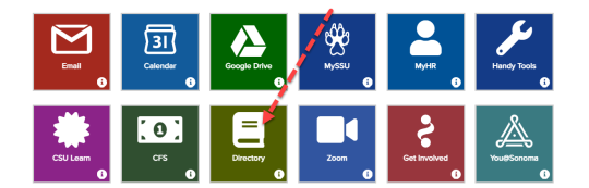 The 'Directory' tile on the SSU portal dashboard