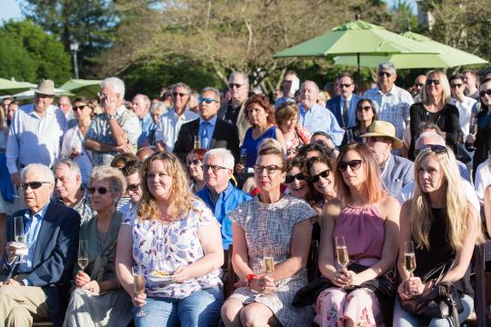 Crowd looks on during ribbon-cutting of WSLC on May 29.
